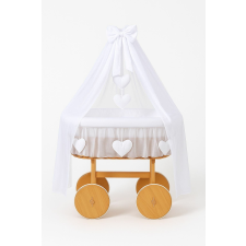  Moses Basket fonott függönyös kiságy Deluxe Amelie - natúr + fehér ágyneműhuzat babakocsi kiegészítő
