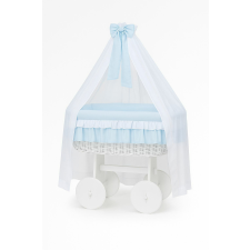  Moses Basket fonott függönyös kiságy Deluxe Bellamy - fehér + kék ágynemű babakocsi kiegészítő