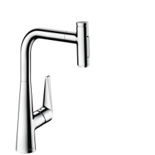 Mosogató csaptelep Hansgrohe Talis kihúzható zuhannyal, 2 áram króm 72823000 csaptelep