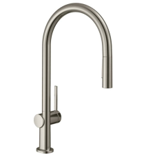 Mosogató csaptelep Hansgrohe Talis kihúzható zuhannyal, 2 áram rozsdamentes acél megjelenés 72800800 csaptelep