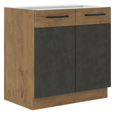  Mosogató szekrény, szürke matt/tölgy lancelot, VEGA 80 ZL 2F BB bútor