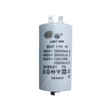 Mosógép indítókondenzátor 60UF 450V beépíthető gépek kiegészítői