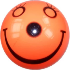  Mosolygó lakkfényű gumilabda - narancssárga, 11 cm játéklabda