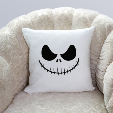  Mosolygós koponya mintás kétoldalas párna halloweenre lakástextília