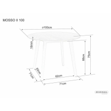  Mosso II Kerek Tölgyfa Étkezőasztal bútor