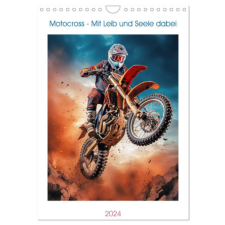  Motocross - Mit Leib und Seele dabei (Wandkalender 2024 DIN A4 hoch), CALVENDO Monatskalender naptár, kalendárium