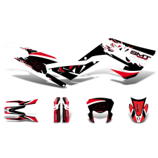 Motomotors Díszítő / matricakészlet fekete-fehér-piros matt Gilera SMT 50 2018-hez egyéb motorkerékpár alkatrész