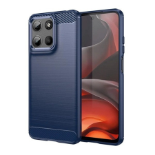  Motorola Moto G15, közepesen ütésálló, szálcsiszolt, karbon minta, sötétkék tok és táska