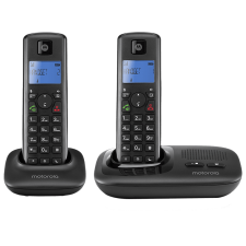 Motorola T412 üzenetrögzítős DUO Fekete dect telefon vezeték nélküli telefon