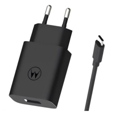 Motorola TURBOPOWER hálózati töltő USB-A aljzat (5V/3A, 20W, gyorstöltő 3.0 + USB-C kábel) fekete (MOTOCHAR20W) (MOTOCHAR20W) mobiltelefon kellék