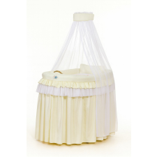  Mózeskosár fonott függönyös kiságy - Kis herceg krémszínű babakocsi kiegészítő