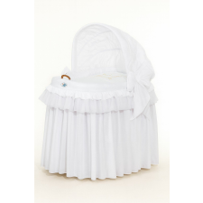  Mózeskosár/Fonott kiságy kapucnival - Kis herceg/hercegnő fehér babakocsi kiegészítő