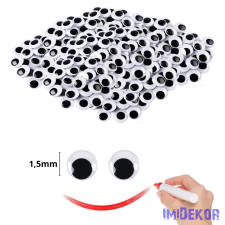  Mozgó szem kerek 1,5cm 100db/csomag dekorációs kellék