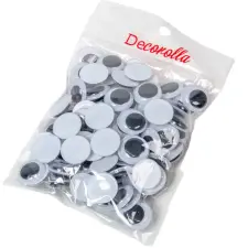  Mozgó szem, kerek 1,8cm 100db-os dekorációs kellék