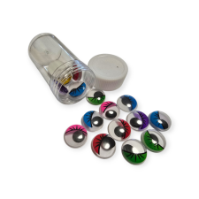  Mozgószem színes, pillás öntapadó 1 cm dekorációs kellék