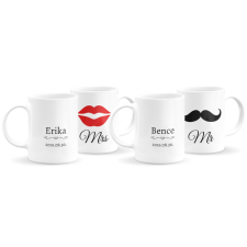 Mr és Mrs páros bögre névvel és dátummal bögrék, csészék