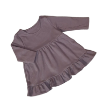 MROFI Pamut ruha hosszú ujjú - Padlizsán, hímzéssel - 68