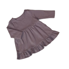 MROFI Pamut ruha hosszú ujjú - Padlizsán, hímzéssel - 86 lányka ruha