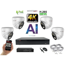 MS - 4K AI IP kamerarendszer 4 kamerával switchel 8 Mpix WD - 6376K4B megfigyelő kamera