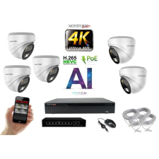  MS - 4K AI IP kamerarendszer 5 kamerával switchel 8 Mpix WD - 6376K5B megfigyelő kamera