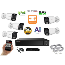  MS - AI IP Aktív kamerarendszer 5 kamerával switchel 5 mpix WTube - 6078K5B megfigyelő kamera