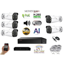 MS - AI IP Aktív kamerarendszer 5 kamerával switchel 5 mpix WTube - 6079K5B megfigyelő kamera