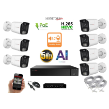 MS - AI IP Aktív kamerarendszer 7 kamerával switchel 5 mpix WTube - 6078K7B megfigyelő kamera