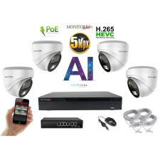 MS - AI IP Dóm kamerarendszer 4 kamerával switchel 5 Mpix WD - 6370K4B megfigyelő kamera