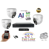  MS - AI IP Full Color Dóm kamerarendszer 3 kamerával switchel 5 Mpix Wd - 6022K3B