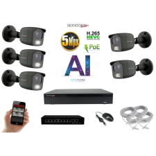 MS - AI IP kamerarendszer 5 kamerával switchel 5 Mpix GT - 6373K5B megfigyelő kamera