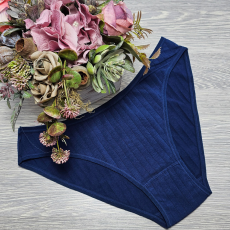 MST Női bugyi bordás anyagból Kék, 2XL/3XL