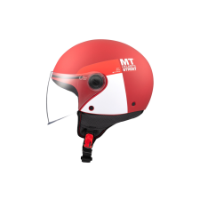MT HELMETS MT STREET INBOARD C5 nyitott motoros sisak matt piros-fehér bukósisak
