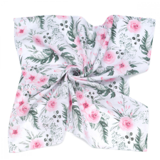 MT Nagy textil pelenka (120x120) - Fehér alapon rózsaszín virágok mosható pelenka
