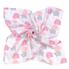 MT T Nagy textil pelenka (120x120) - Fehér alapon rózsaszín elefántok