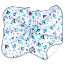 MT T Textil takaró - Fehér alapon Kék háromszögek babaágynemű, babapléd