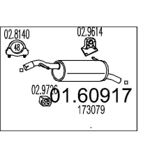MTS hátsó hangtompító MTS 01.60917 autóalkatrész