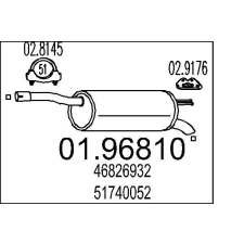 MTS hátsó hangtompító MTS 01.96810 autóalkatrész