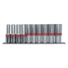 MTX dugókulcs készlet 3/8", hatlapfejû, 10 db 8- 19mm hosszított dugókulcs