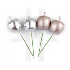  Mű alma dróton fémes - 2 db dekorációs kellék