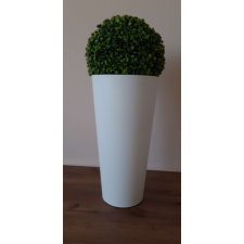 Mű buxus prémium minőségű fehér műanyag tubus padlóvázában dekoráció