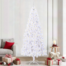  Mű karácsonyfa 300 LED-del állvánnyal Fehér 240 cm PVC és Acél műfenyő
