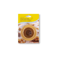  Műanyag 3 részes kétoldalú kerek fodros sütikiszúró készlet sütés és főzés