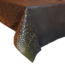  Műanyag asztalterítő – Fekete alapon arany pöttyökkel asztalterítő és szalvéta
