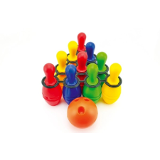 Műanyag bowling készlet gyerekeknek - 21 cm, 10 darab kerti játék