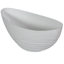  Műanyag csónak féloldalt bordás fehér M11x25x10cm dekorációs kellék