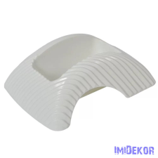  Műanyag domború mintás tál 22x16x8cm - Fehér dekorációs kellék