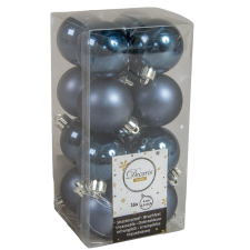  Műanyag gömb éj kék 4cm 16db-os karácsonyfadísz