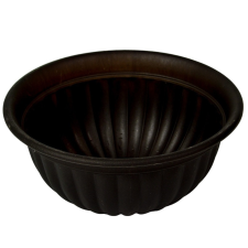  Műanyag kerek bordás tál grafit D26cm M12cm dekorációs kellék