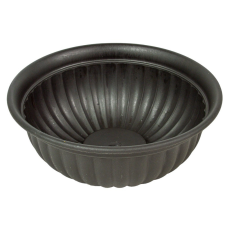  Műanyag kerek bordás tál grafit D31cm M12cm dekorációs kellék