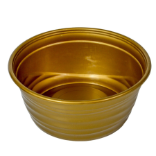 Műanyag kerek hullámos mintás tál arany D19cm M8,5cm dekorációs kellék